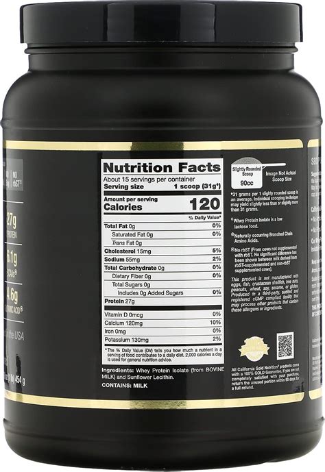 California Gold Nutrition Sport Whey Protein Isolate 1 Lb 16 Oz Cavehubs