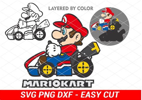 Mario Kart Inspired Svg Layered By Color Easy Cut Cricut Etsy