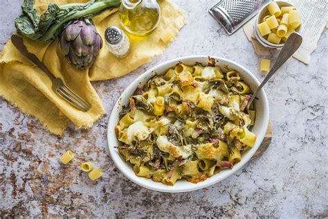 Pasta Al Forno Carciofi E Guanciale Croccante E Filante Ricetta Agrodolce