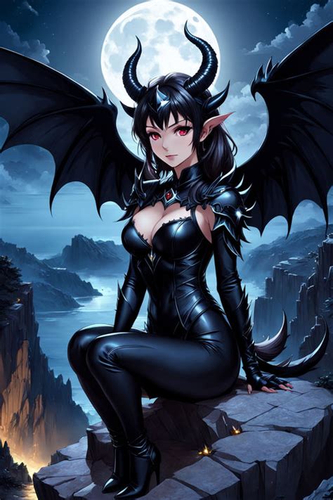 A Demon Anime Girl With Beautiful Horn On Her Head By Pinny Pinny