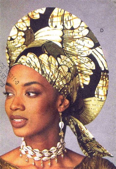 African Style Headwrap Hat Vest Stole Womens Vogue Sewing Pattern