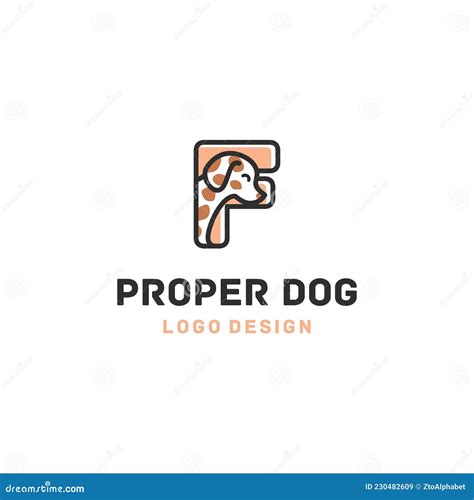 Letter F Dog Logo Puppy Pet Shop Stock Vector Illustration Of Care