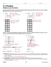 Relations And Functions Examples With Answers