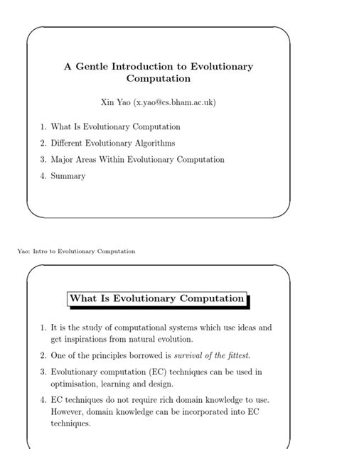 A Gentle Intro To Evolutionary Computation Pdf Evolution Genetic