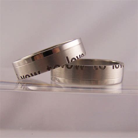 Shop Laser Engraved Pair Of Promise Rings 2