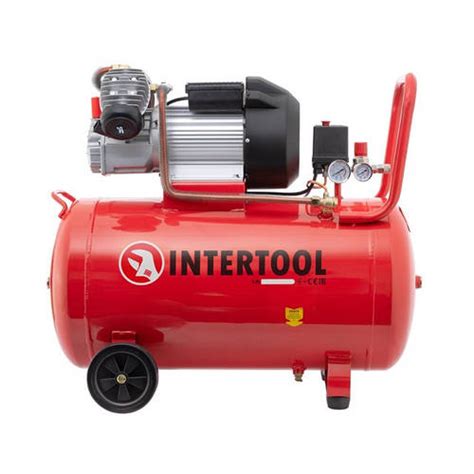 Компрессор 100 л, 3 кВт, 220 В, 8 атм, 420 л/мин, 2 цилиндра INTERTOOL ...