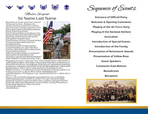 Master Sergeant Air Force Retirement Ceremony Bi-fold Program - Etsy