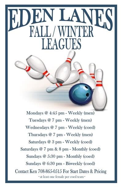 BOWLING/LEAGUES - EDEN LANES BOWLING ALLEY, LOUNGE & GRILL