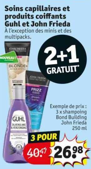 Promo Soins Capillaires Et Produits Coiffants Guhl Et John Frieda Chez