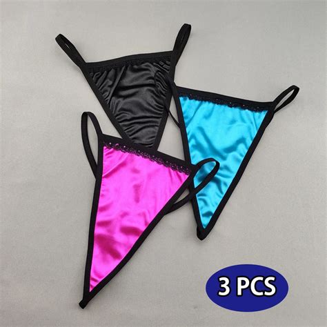 Tanga De Encaje Para Mujer Ropa Interior Sexy De Cintura Baja C Moda Sin Costuras Bikini