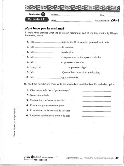 Realidades 1 Practice Workbook Answer Key Your Key To Success