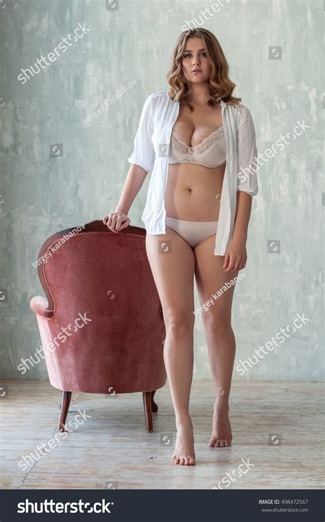 Sexy Plus Size Girl White Lingerie Stock Photo Shutterstock