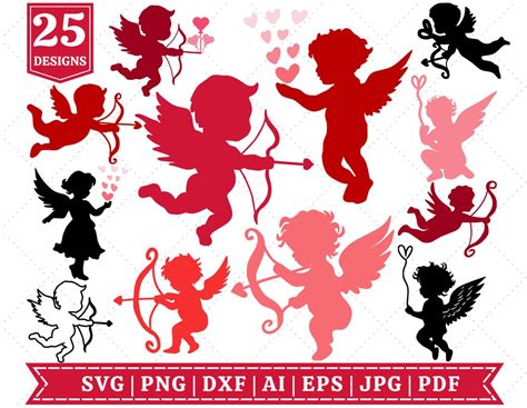 Cupid Svg Bundle Valentine Svg Bundle Cupid Silhouette Svg Cupid