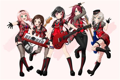 Group Visual Afterglow Official Art List Bang Dream Bandori