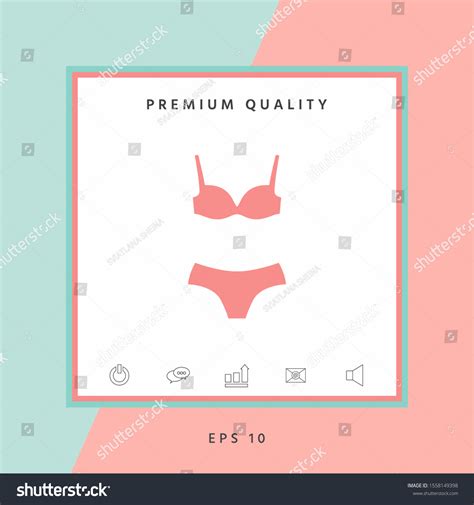 Set Lingerie Swimsuit Twopiece Bikini Silhouette Stock Vector Royalty Free 1558149398