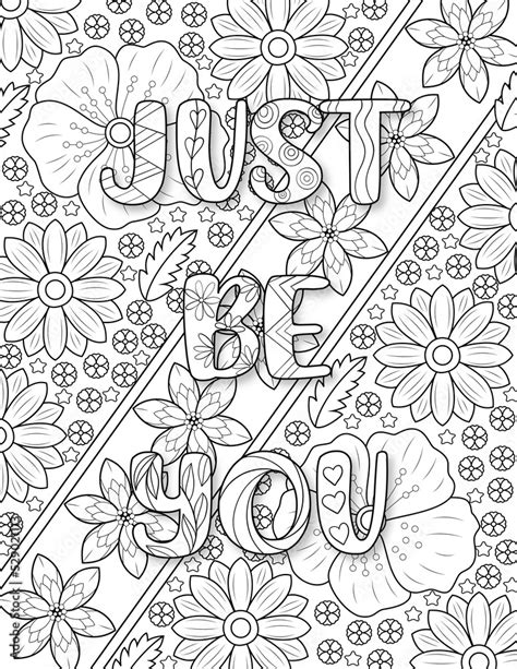 Stockillustratie Inspirational Quotes Adult Coloring Book Pages