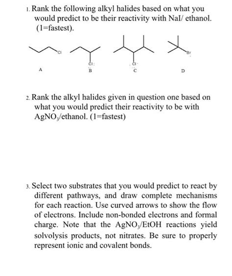 Solved 1 Rank The Following Alkyl Halides Based On What You Chegg