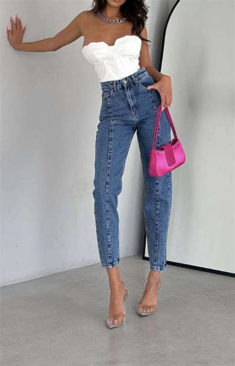 Модерни дамски дамски дънки DP76 | ExXxtravaganza