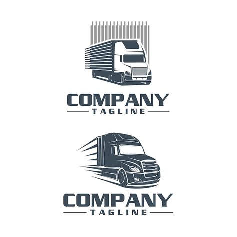 Semi Truck Logo Set Designs Logo Vorlage Vektor Premium Vektor