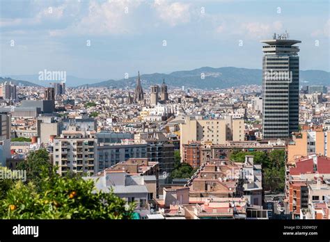 Aerial View Of Downtown City In Barcelona Stock Photo - Alamy