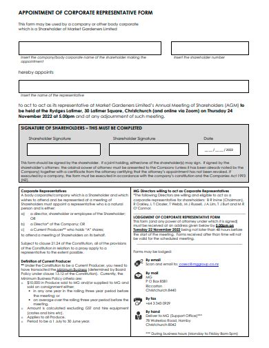 Free Representative Form Samples In Pdf Ms Word