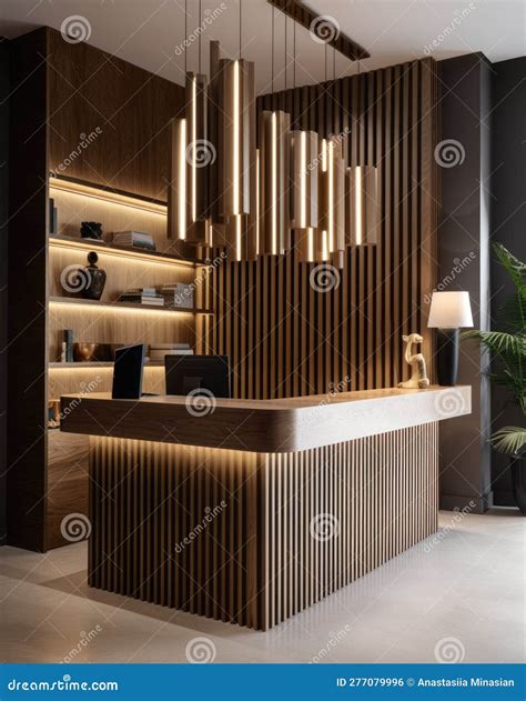 Luxury and Contemporary Lobby Area Interior Design Stock Illustration