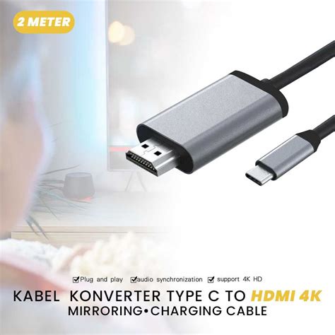 Jual Th Kabel Video Konverter Usb Type C To Hdmi K M Th