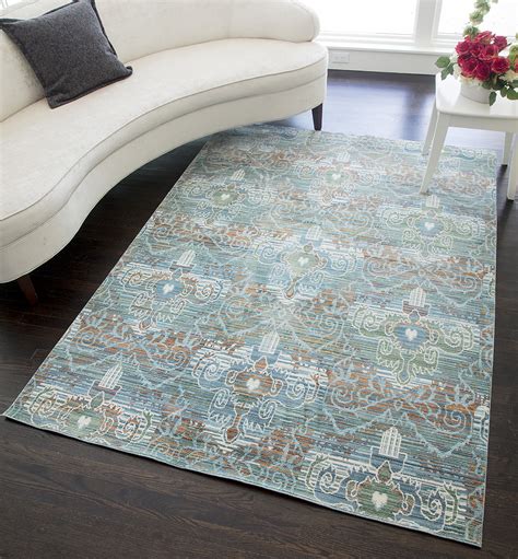 Rugs America Asteria Collection Blue Green Ai A Transitional Floral