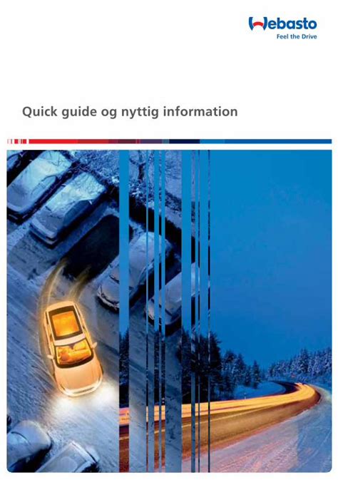 PDF Quick Guide Og Nyttig Information Webasto Med Denne