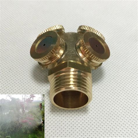 2pcs 4 Holes 14 12 Adjustable Brass Spray Misting Nozzles Gardening