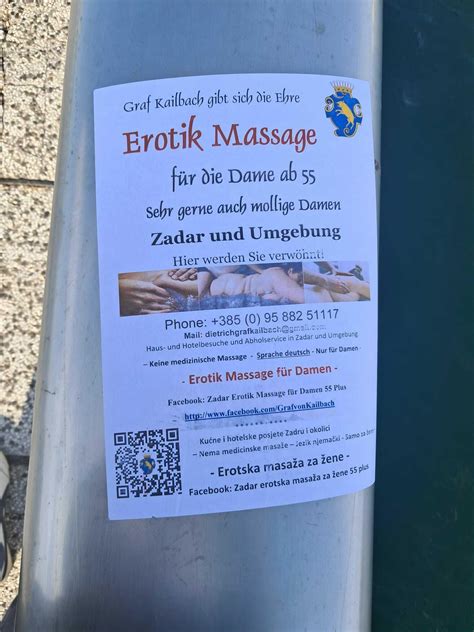 Zadarski Zadar osvanuo oblijepljen plakatima koji nude Erotsku masažu za žene 55 ali uz