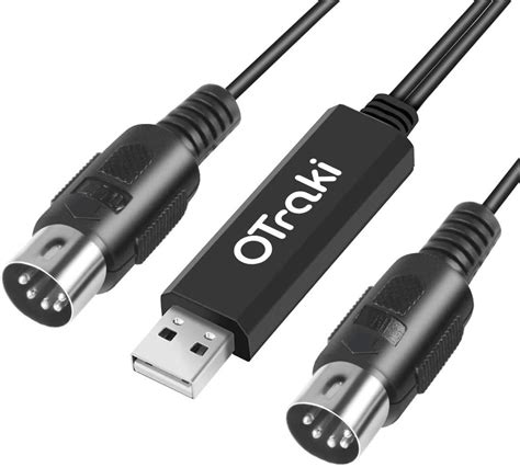 OTraki USB MIDI Cable, 6Ft 2M Upgrade Professional USB In-Out MIDI ...