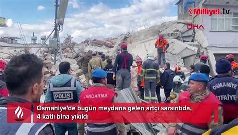 Osmaniye de artçı deprem 4 katlı bina yıkıldı Dailymotion Video