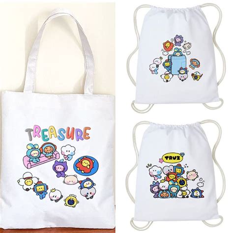 Jual Totebag Tote Bag Truz Treasure Kpop Korea Lucu Tas Serut Kanvas