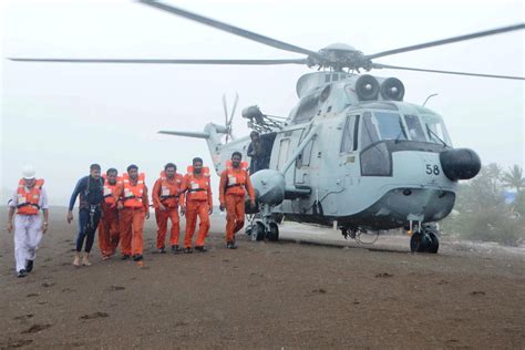 In Photos Coast Guard Iaf Rescue Crew Of Sinking Ship Off Gujarat