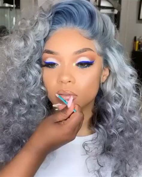 Luxe Wig Shop On Instagram 🔥🔥loose Wave Ombré Blue And Silver Lace