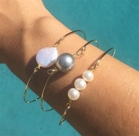 Pearl Bangle Hawaiian Jewelry Hawaiian Bangle Gifts For Mom