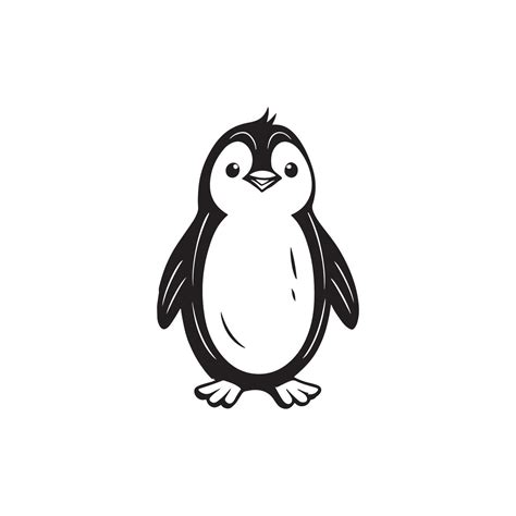 Illustration Of Cute Baby Penguin Cartoon Waving Isolated On White