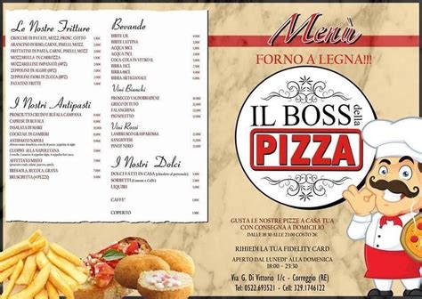 Speisekarte Von Il Boss Della Pizza Correggio