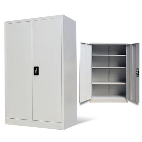 Metal Cabinet For Office With Doors Cm Gray Steel Storage