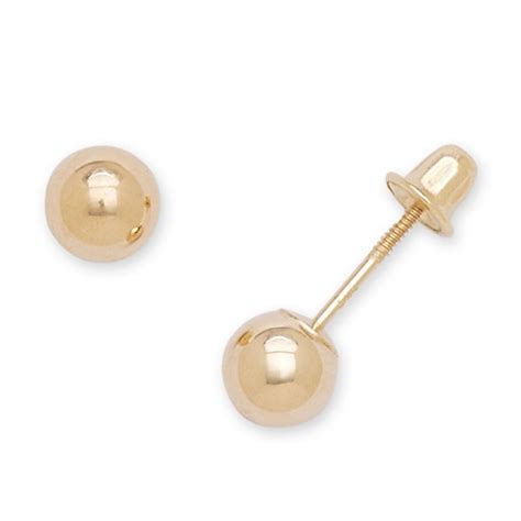 Shop K Yellow Gold Mm Ball Screw Back Stud Earrings On Sale Free