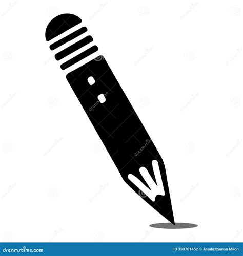 Minimalist Pencil Silhouette Logo On White Background Stock Photography