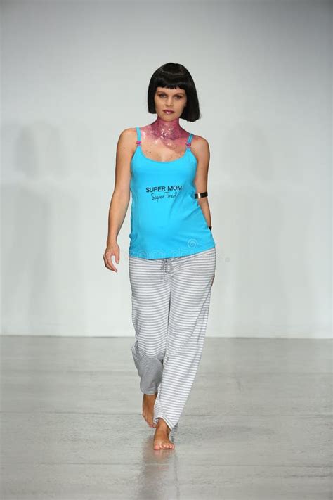 NEW YORK NY OCTOBER 25 A Pregnant Model Walks Runway During You Lingerie Spring 2015 Show