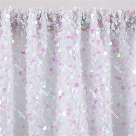 Dreamy Iridescent White And Pink Sequin Velvet Fabric Oneyard