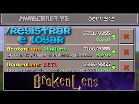 Como Se Registrar Server Brokenlens Minecraft Pe Youtube