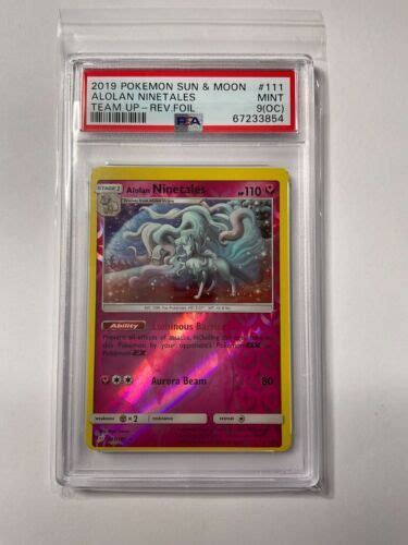 Pokemon Alolan Ninetales 111 181 TeamUP Reverse Holo PSA 9 OC POP 1