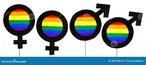 Homosexuality And Gay Pride Banner Gender Symbols With Lgbt And Stock