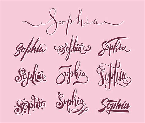 Sophia Calligraphic Font Illustrations Royalty Free Vector Graphics