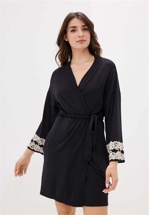 Халат домашний Intimissimi, цвет: черный, MP002XW06LHJ — купить в ...