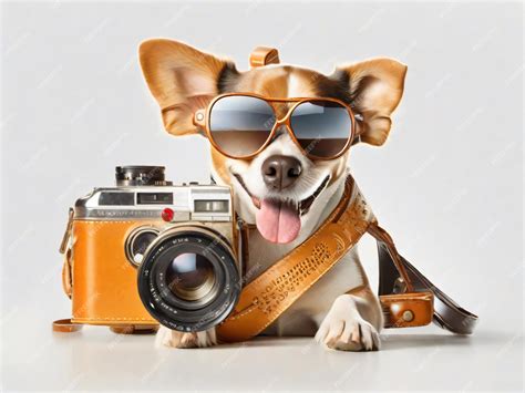 Premium AI Image | Dog Photographer isolated on white background